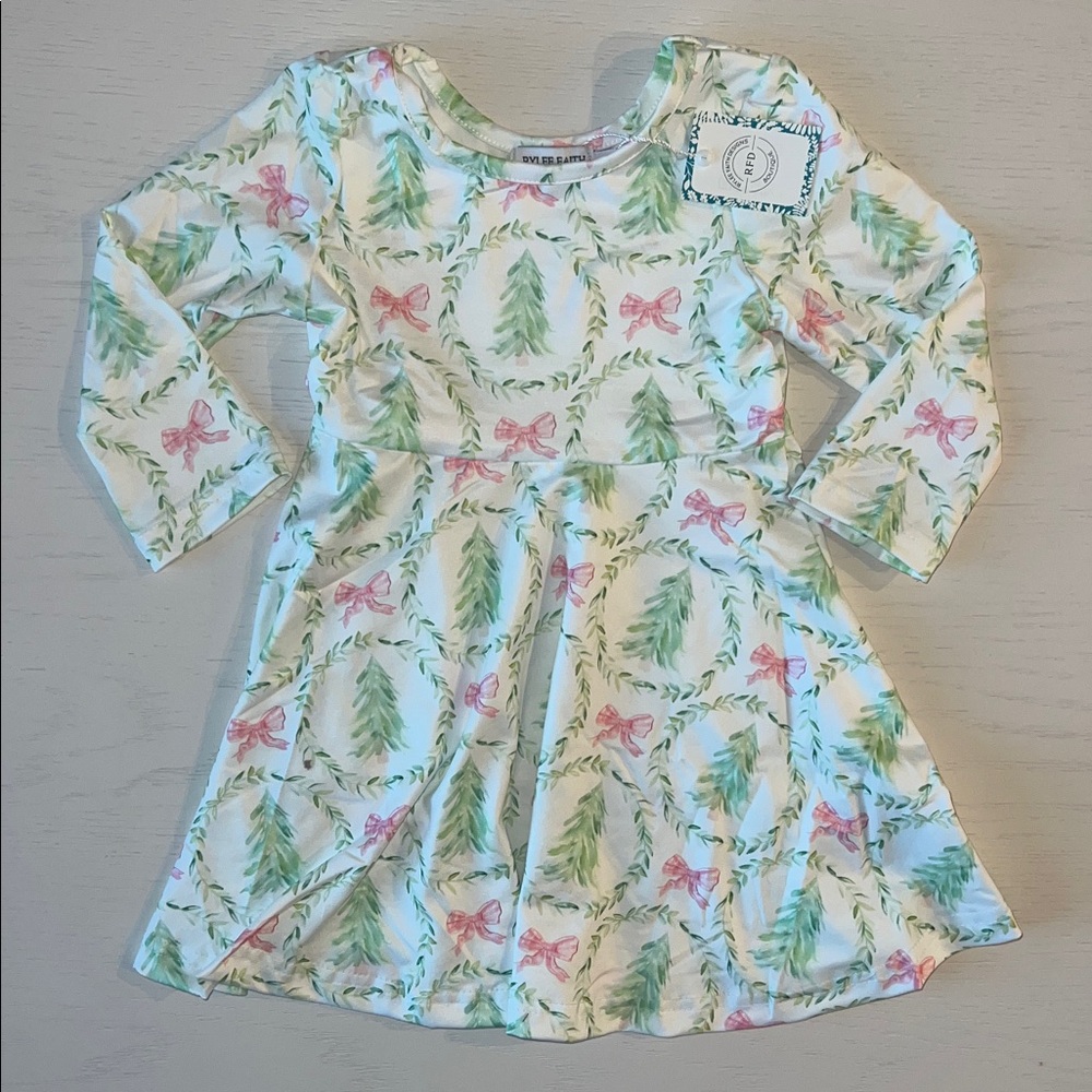 Rylee Faith Designs Christmas Tree Bow Dress 3 4 5 6 7
